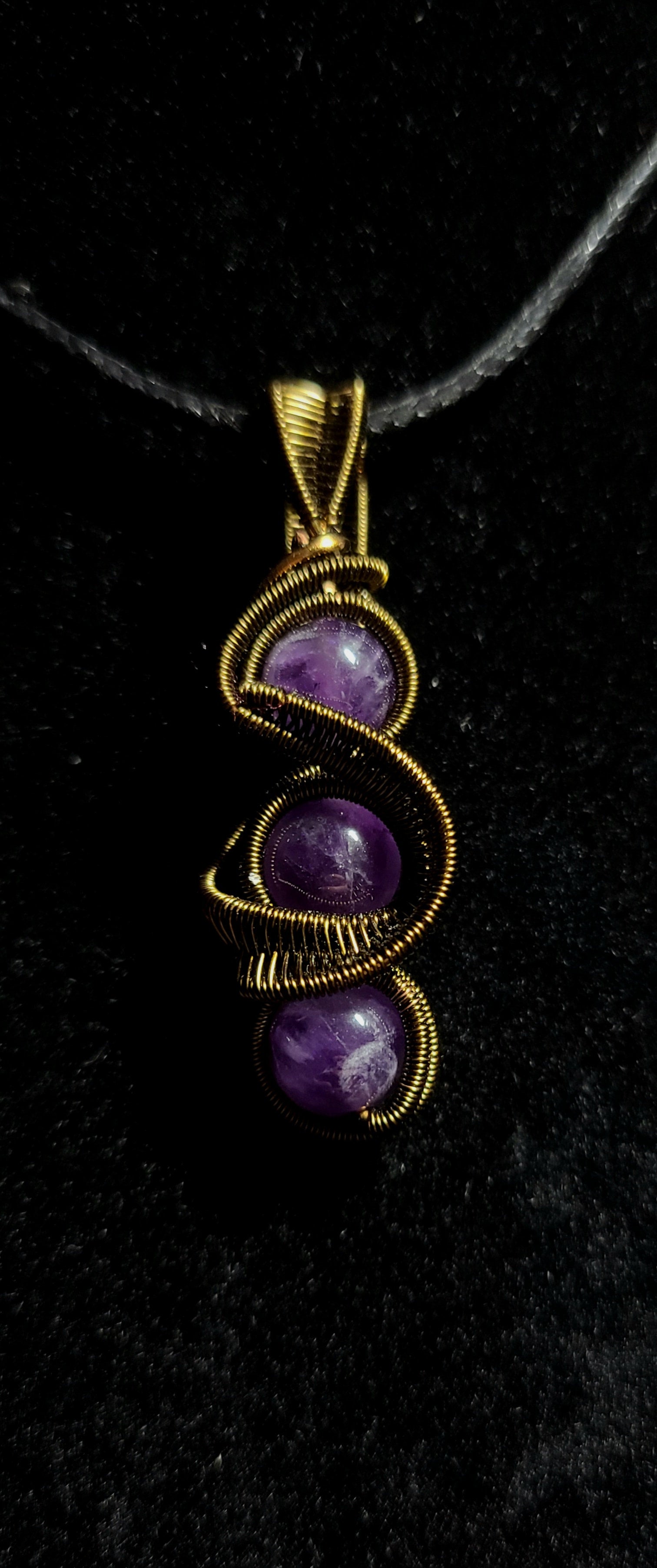Wire wrapped amethyst pendant outlet